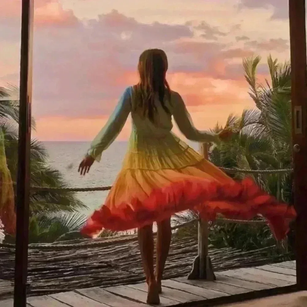 Rococo Sand Ciel Dress in Gradient Rainbow Size XS - Picture 4 of 17